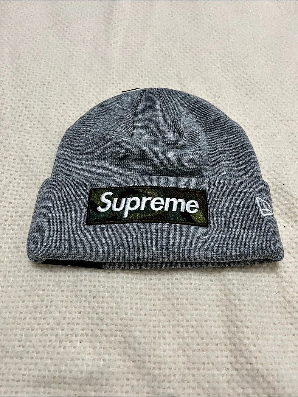 Supreme New Era Box Logo Beanie Gray Beanie NWT